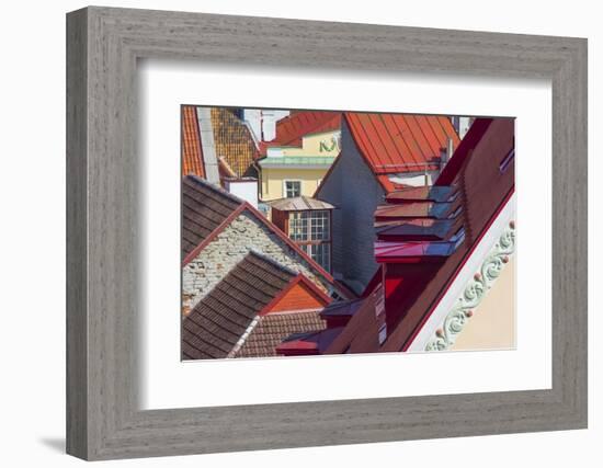 Red roofs of historical buildings in the old town, Tallinn, Estonia-Keren Su-Framed Photographic Print
