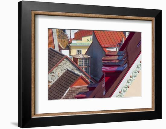 Red roofs of historical buildings in the old town, Tallinn, Estonia-Keren Su-Framed Photographic Print