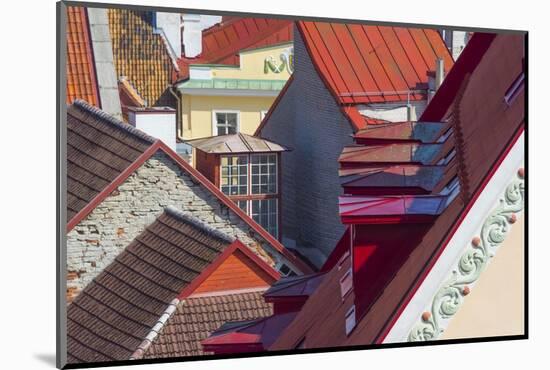 Red roofs of historical buildings in the old town, Tallinn, Estonia-Keren Su-Mounted Photographic Print