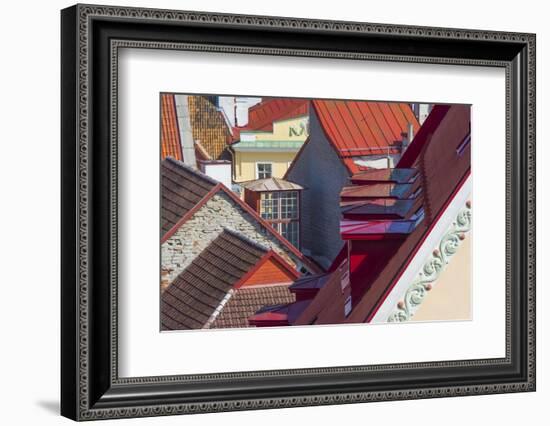 Red roofs of historical buildings in the old town, Tallinn, Estonia-Keren Su-Framed Photographic Print