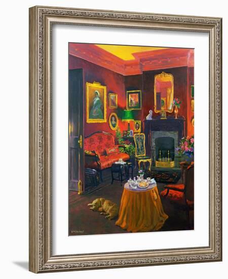 Red Room (Victorian Style) (Oil on Board)-William Ireland-Framed Giclee Print