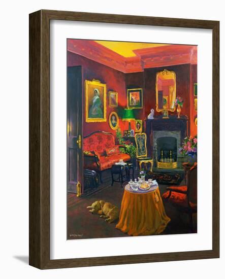 Red Room (Victorian Style) (Oil on Board)-William Ireland-Framed Giclee Print