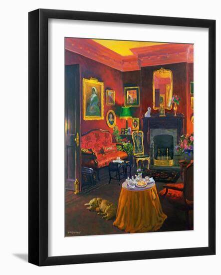 Red Room (Victorian Style) (Oil on Board)-William Ireland-Framed Giclee Print