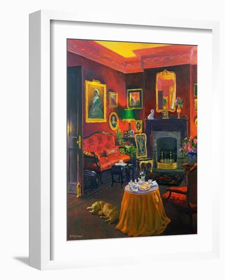 Red Room (Victorian Style) (Oil on Board)-William Ireland-Framed Giclee Print