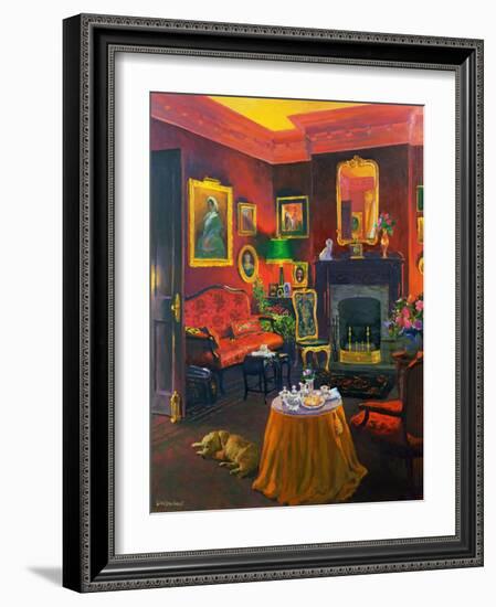 Red Room (Victorian Style) (Oil on Board)-William Ireland-Framed Giclee Print