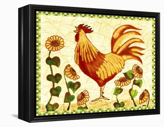 Red Rooster Sunflowers-Cheryl Bartley-Framed Premier Image Canvas