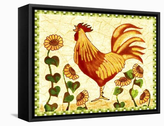 Red Rooster Sunflowers-Cheryl Bartley-Framed Premier Image Canvas