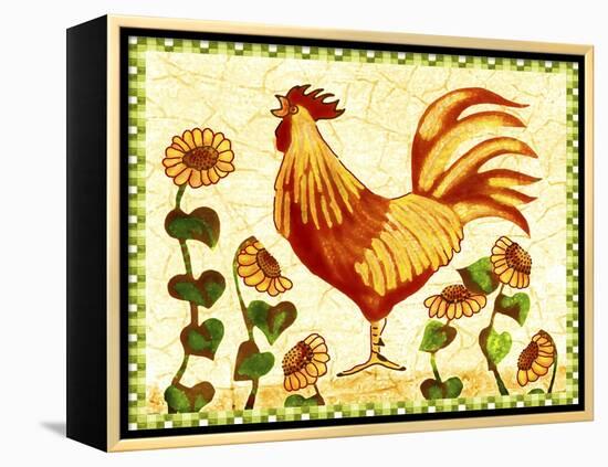 Red Rooster Sunflowers-Cheryl Bartley-Framed Premier Image Canvas