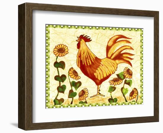 Red Rooster Sunflowers-Cheryl Bartley-Framed Giclee Print