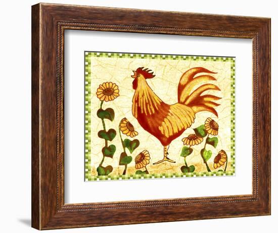 Red Rooster Sunflowers-Cheryl Bartley-Framed Giclee Print