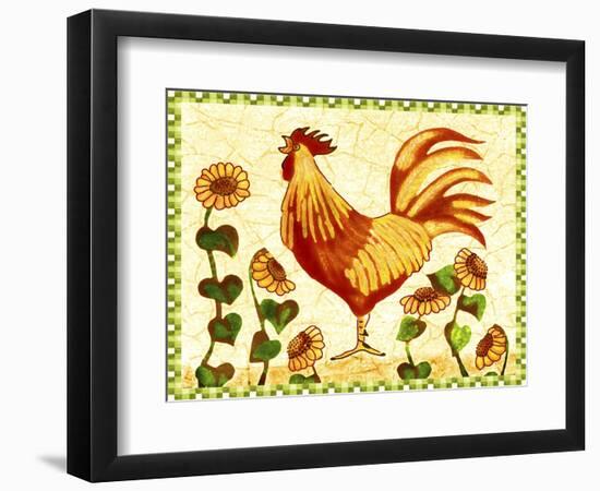 Red Rooster Sunflowers-Cheryl Bartley-Framed Giclee Print