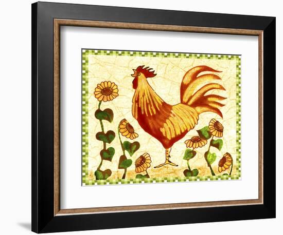 Red Rooster Sunflowers-Cheryl Bartley-Framed Giclee Print