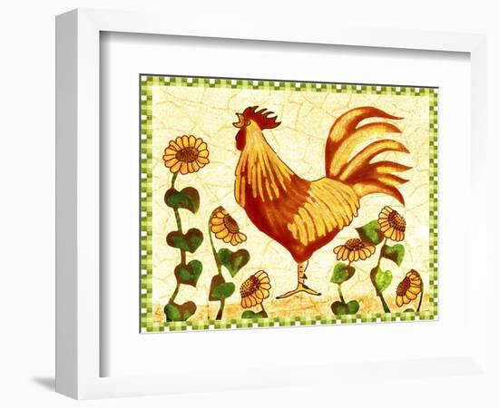 Red Rooster Sunflowers-Cheryl Bartley-Framed Giclee Print