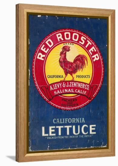 Red Rooster - Vegetable Crate Label-Lantern Press-Framed Stretched Canvas