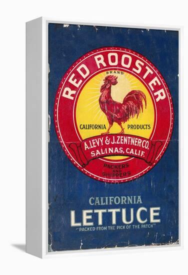 Red Rooster - Vegetable Crate Label-Lantern Press-Framed Stretched Canvas