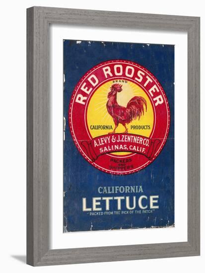 Red Rooster - Vegetable Crate Label-Lantern Press-Framed Art Print