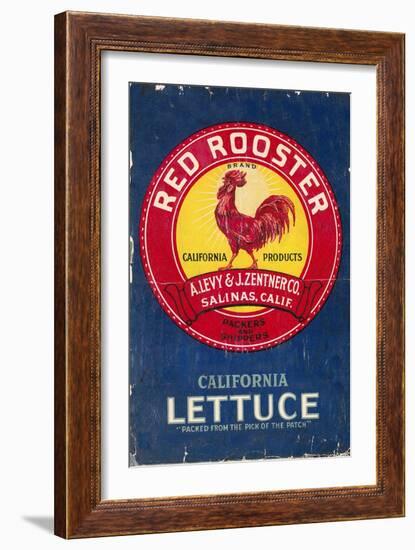 Red Rooster - Vegetable Crate Label-Lantern Press-Framed Art Print