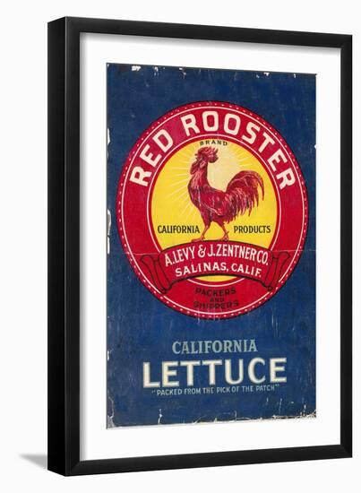 Red Rooster - Vegetable Crate Label-Lantern Press-Framed Art Print