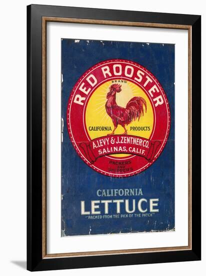 Red Rooster - Vegetable Crate Label-Lantern Press-Framed Art Print