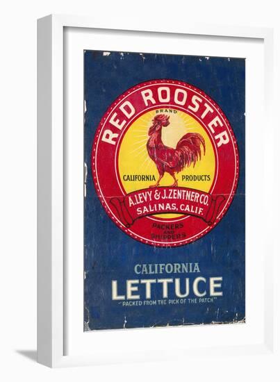 Red Rooster - Vegetable Crate Label-Lantern Press-Framed Art Print