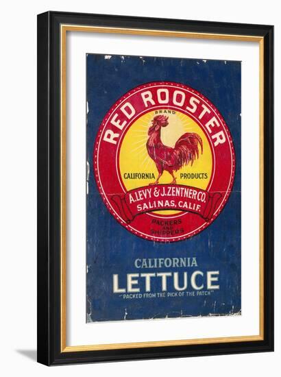 Red Rooster - Vegetable Crate Label-Lantern Press-Framed Art Print