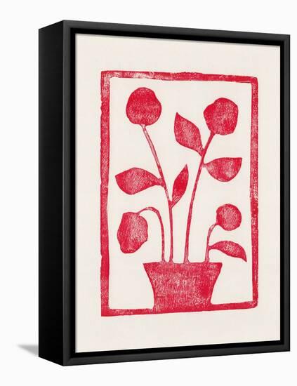 Red Roses / Lino Print-Alisa Galitsyna-Framed Premier Image Canvas