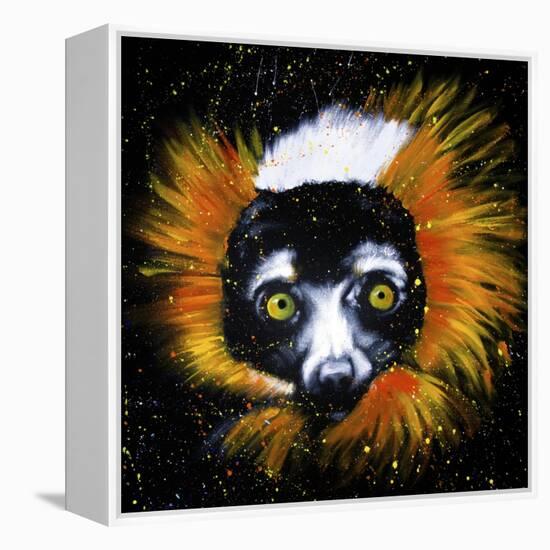 Red Ruffed Lemur-null-Framed Stretched Canvas