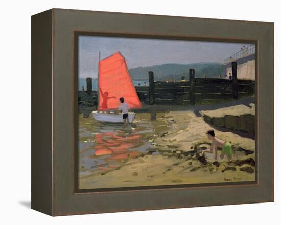 Red Sail, Isle of Wight-Andrew Macara-Framed Premier Image Canvas