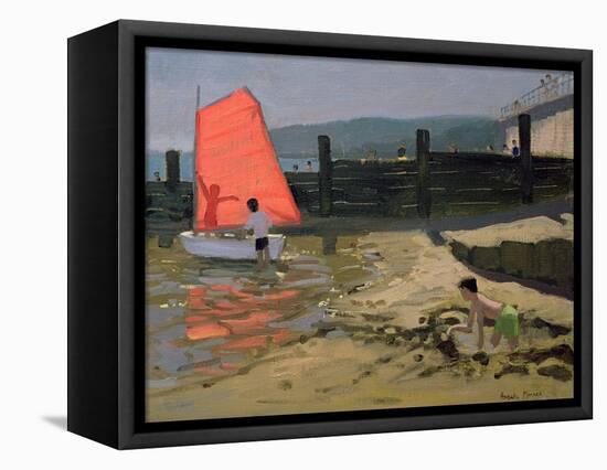 Red Sail, Isle of Wight-Andrew Macara-Framed Premier Image Canvas