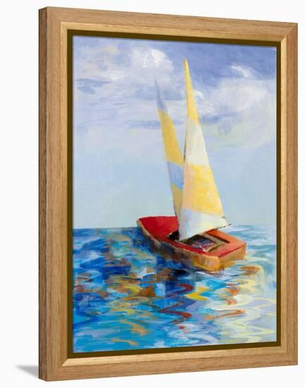 Red Sailboat-Lanie Loreth-Framed Stretched Canvas