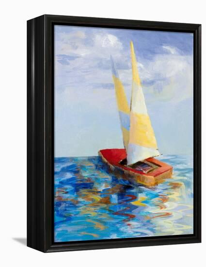 Red Sailboat-Lanie Loreth-Framed Stretched Canvas