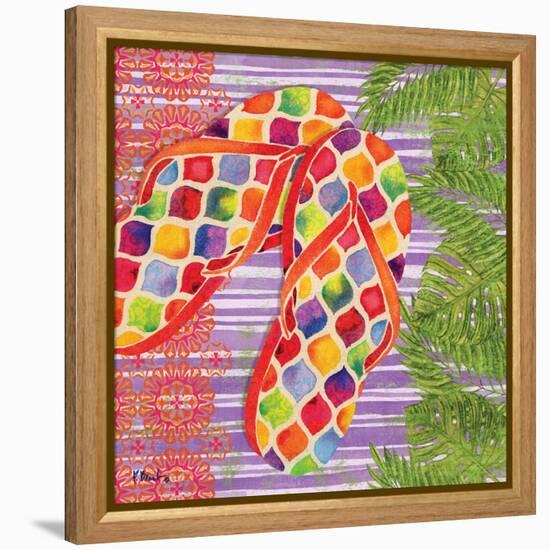 Red Sarasota Sandals III-Paul Brent-Framed Stretched Canvas