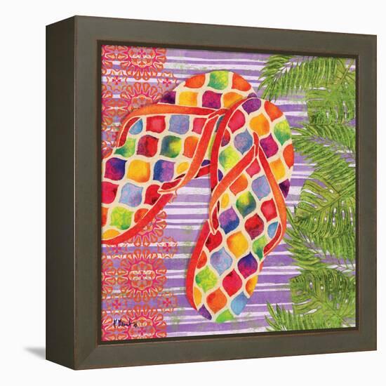 Red Sarasota Sandals III-Paul Brent-Framed Stretched Canvas