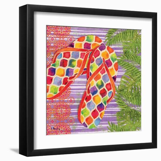 Red Sarasota Sandals III-Paul Brent-Framed Art Print