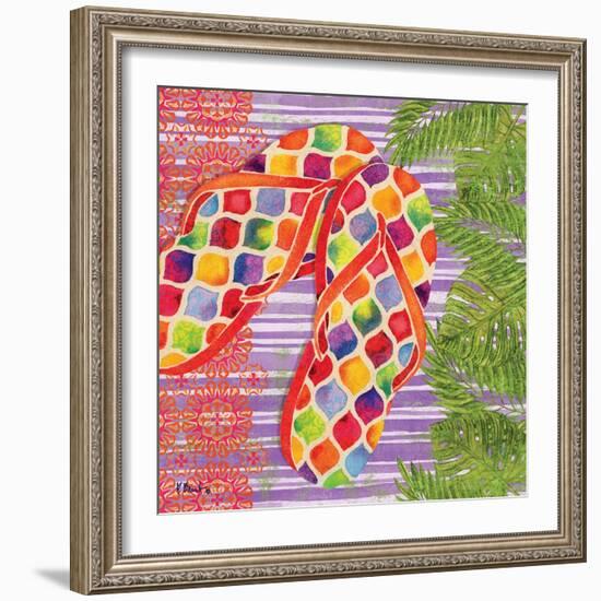 Red Sarasota Sandals III-Paul Brent-Framed Art Print