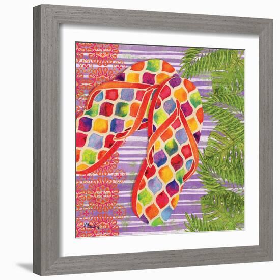 Red Sarasota Sandals III-Paul Brent-Framed Art Print