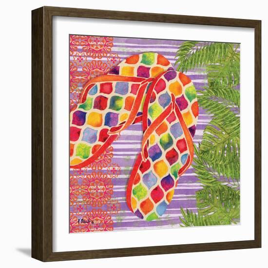 Red Sarasota Sandals III-Paul Brent-Framed Art Print