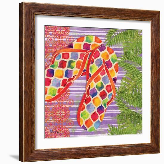 Red Sarasota Sandals III-Paul Brent-Framed Art Print