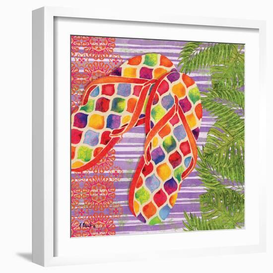 Red Sarasota Sandals III-Paul Brent-Framed Art Print