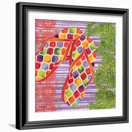 Red Sarasota Sandals III-Paul Brent-Framed Art Print