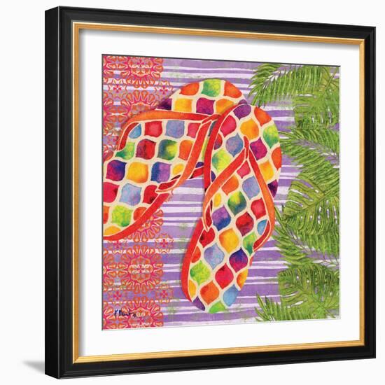 Red Sarasota Sandals III-Paul Brent-Framed Art Print