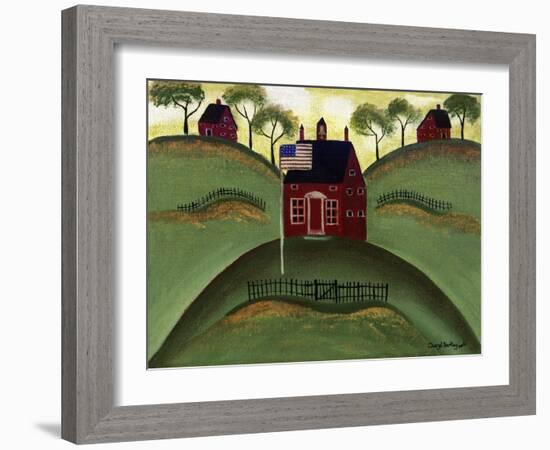 Red School House Barn Cheryl Bartley-Cheryl Bartley-Framed Giclee Print