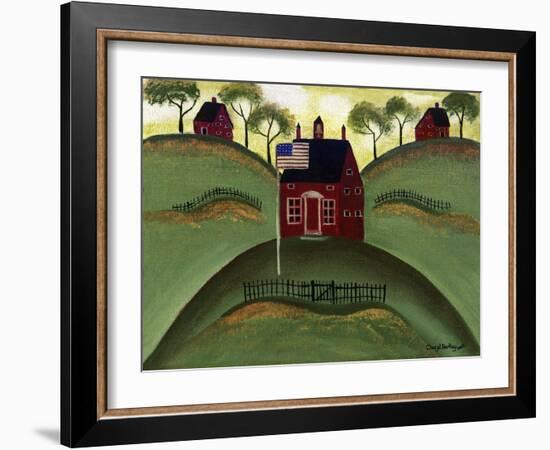 Red School House Barn Cheryl Bartley-Cheryl Bartley-Framed Giclee Print