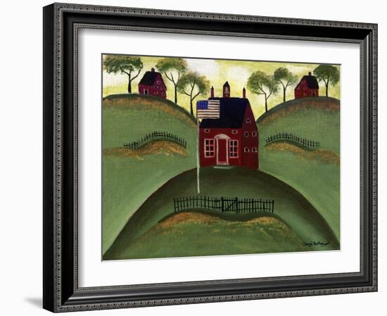 Red School House Barn Cheryl Bartley-Cheryl Bartley-Framed Giclee Print