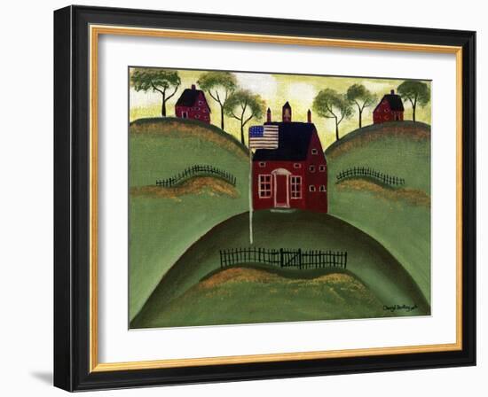 Red School House Barn Cheryl Bartley-Cheryl Bartley-Framed Giclee Print