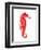 Red Seahorse-null-Framed Art Print