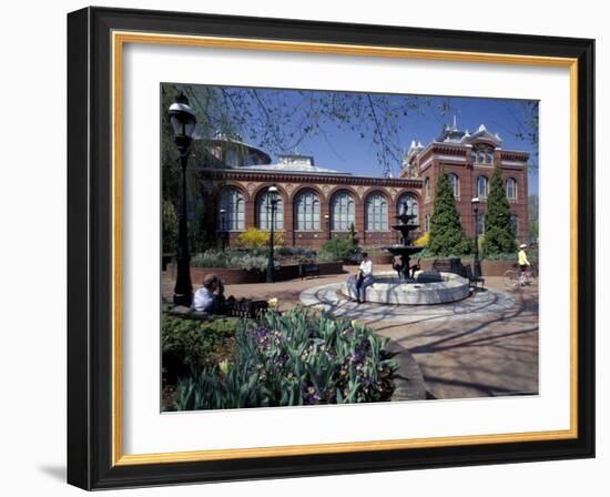 Red Seneca Sandstone of Smithsonian Institute Building, Washington DC, USA-Michele Molinari-Framed Photographic Print