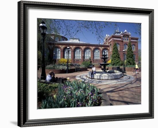 Red Seneca Sandstone of Smithsonian Institute Building, Washington DC, USA-Michele Molinari-Framed Photographic Print