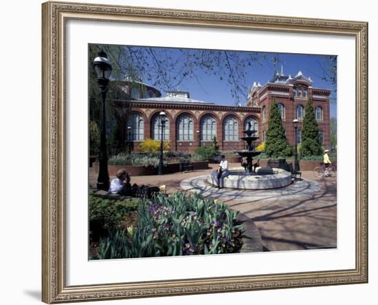 Red Seneca Sandstone of Smithsonian Institute Building, Washington DC, USA-Michele Molinari-Framed Photographic Print