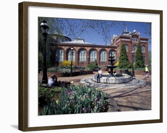 Red Seneca Sandstone of Smithsonian Institute Building, Washington DC, USA-Michele Molinari-Framed Photographic Print